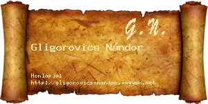 Gligorovics Nándor névjegykártya