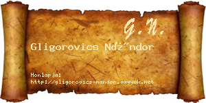 Gligorovics Nándor névjegykártya